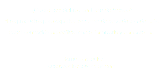  ¿Quieres ser distribuidor fuera de México? *Los productos para exportación varían de acuerdo a cada país. Para información específica llena el formulario y contáctenos. International sales cesar.contreras@lapisa.com 