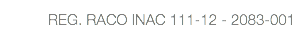 REG. RACO INAC 111-12 - 2083-001