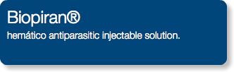 Biopiran® hemático antiparasitic injectable solution.